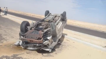 سقوط ضحايا ومصابين إثر انقلاب سيارة تضم 14 شخصاً بمحور الضبعة